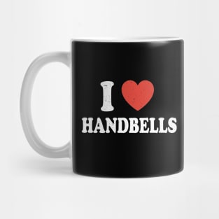 I Heart Handbells For Handbell Lovers Distressed Mug